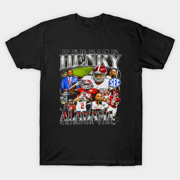 Derrick Henry College Vintage Bootleg T-Shirt by Richard Michaud Art